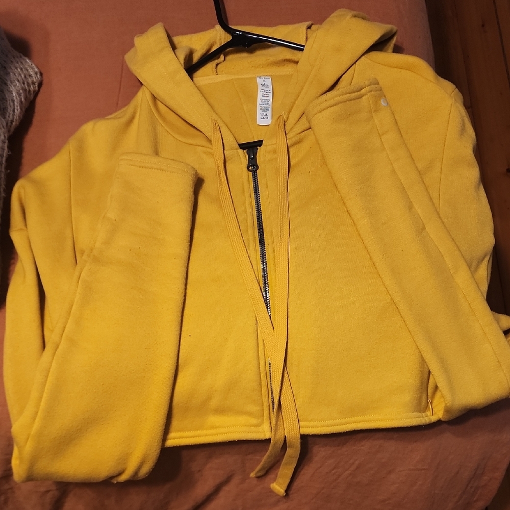 ALO Yoga Mustard Zip-Up Hoodie